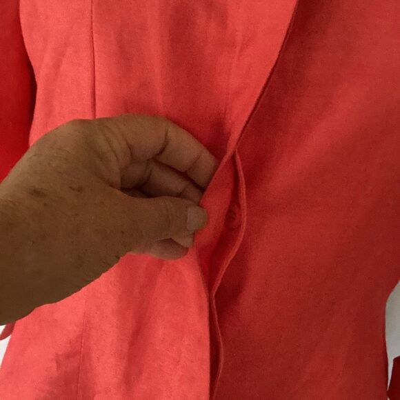 Herman Geist Linen Blend Lined Blazer Jacket Women’s 8 Coral - Picture 5 of 8